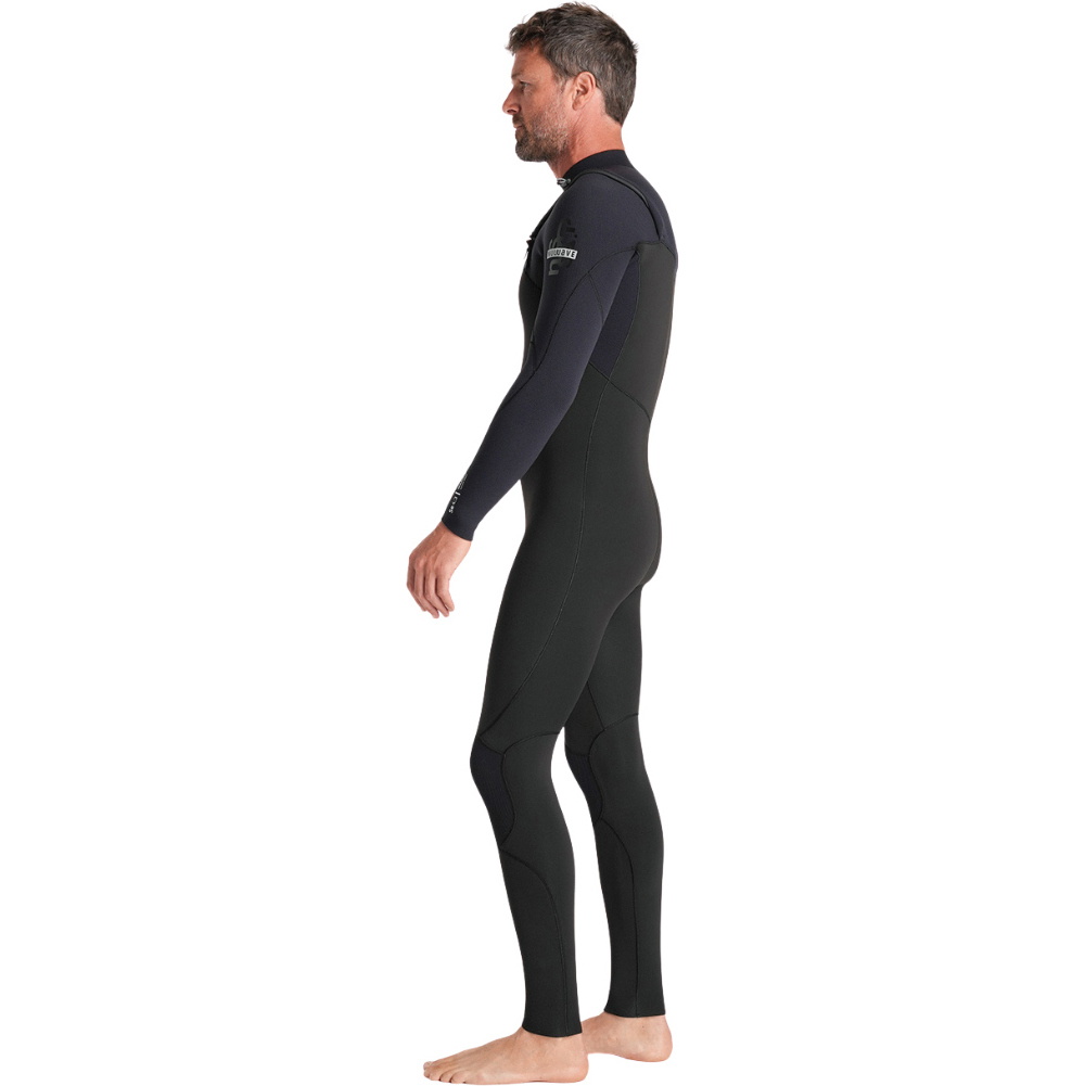 2026 C-Skins Heren Nuwave Session 4/3mm Borst Ritssluiting Wetsuit C-NSE43MCZ - Black / Black X / Silver